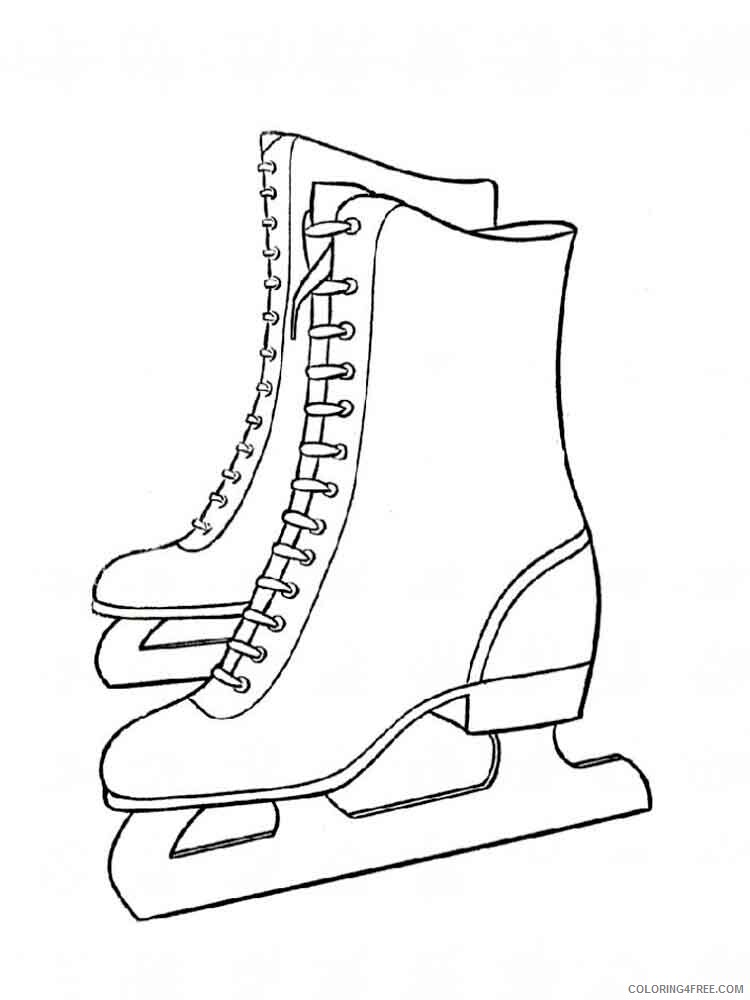 Ice Skating Coloring Pages Ice Skates 1 Printable 2021 3491 Coloring4free