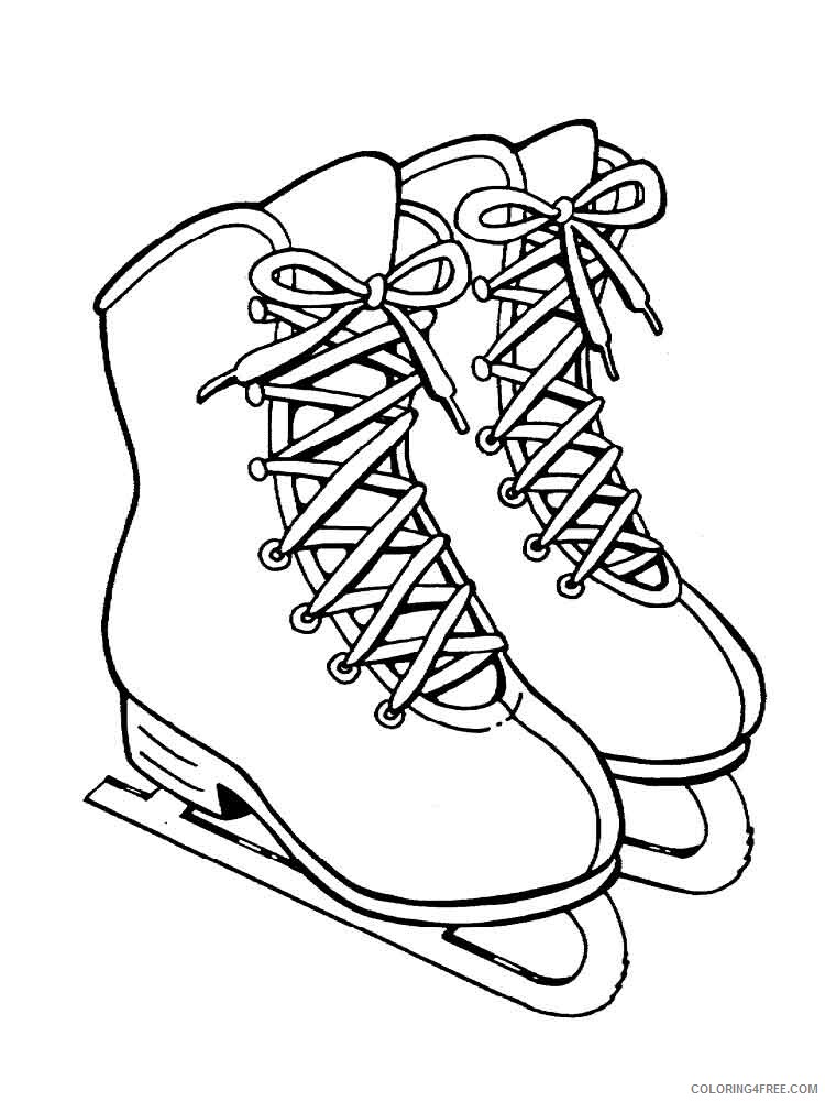 Ice Skating Coloring Pages Ice Skates 3 Printable 2021 3493 Coloring4free