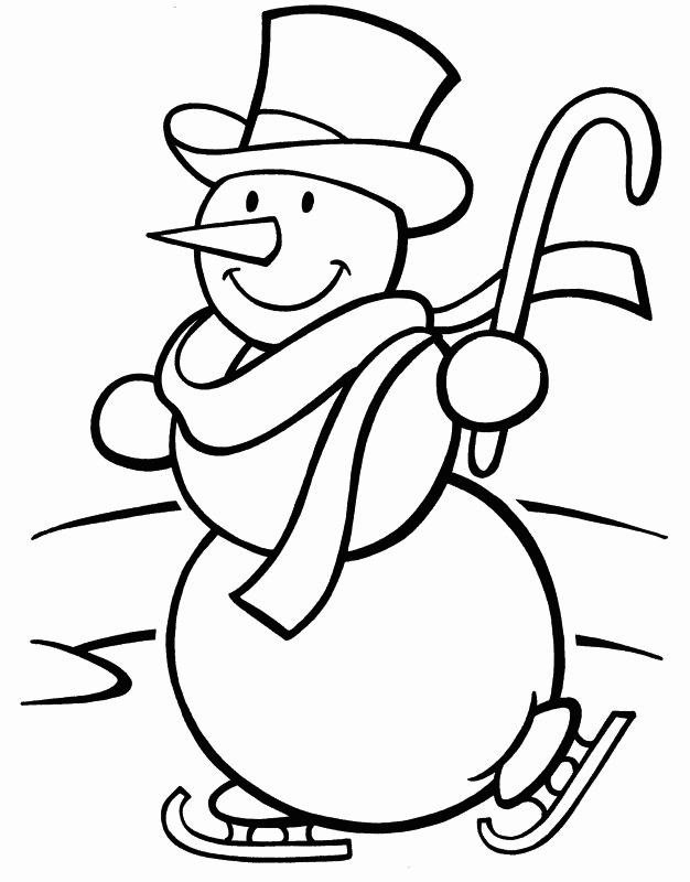 Ice Skating Coloring Pages Snowman Ice Skating Colroing Printable 2021 3505 Coloring4free