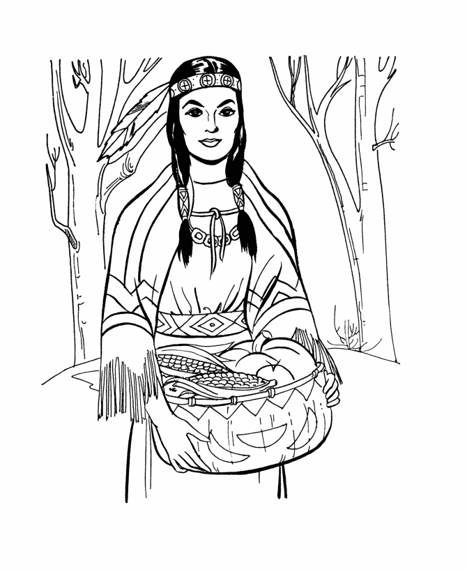 Indian Coloring Pages Gathering the Harvest Indian Printable 2021 3534 Coloring4free