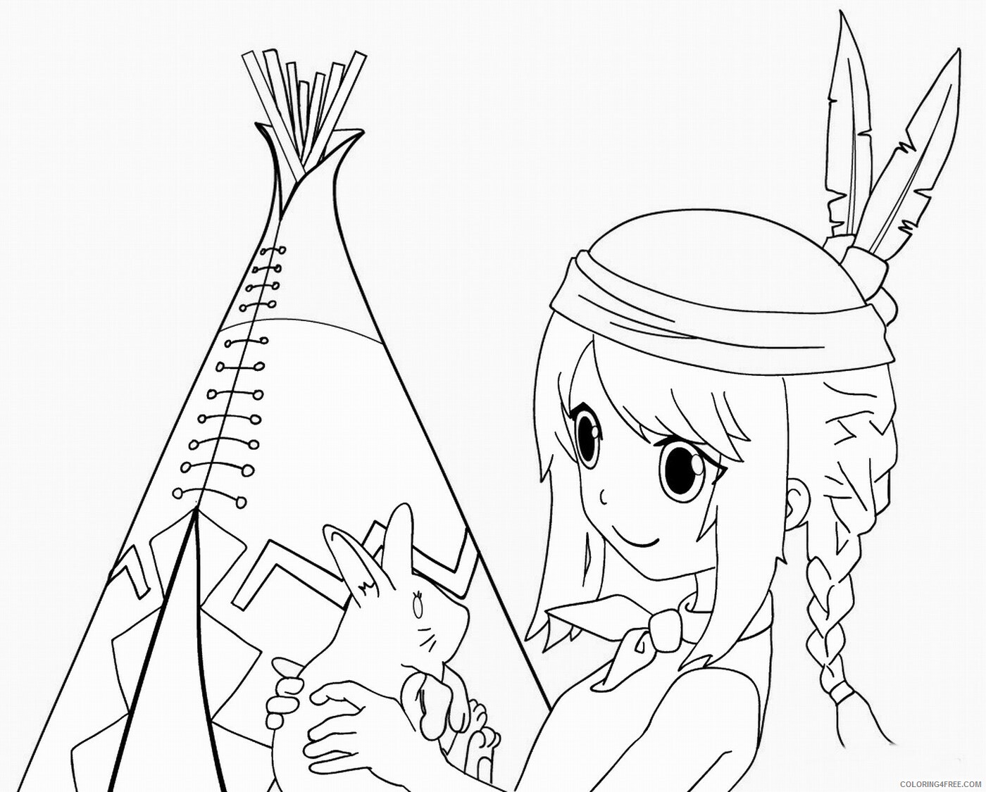 Indian Coloring Pages indians_05 Printable 2021 3543 Coloring4free