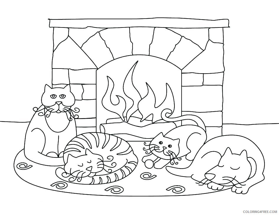January Coloring Pages Fireplace in January Printable 2021 3557 Coloring4free