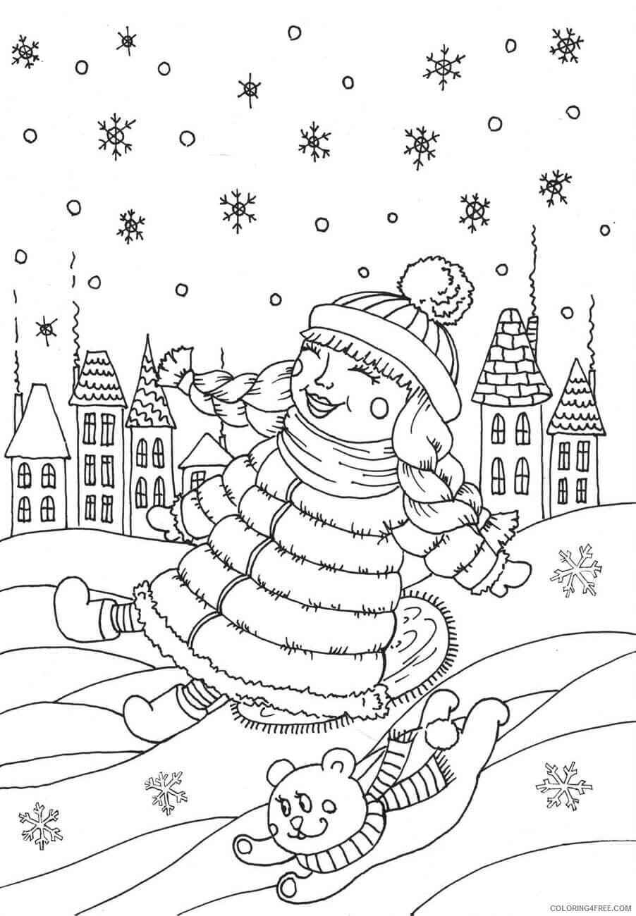 January Coloring Pages Snow in January Printable 2021 3564 Coloring4free