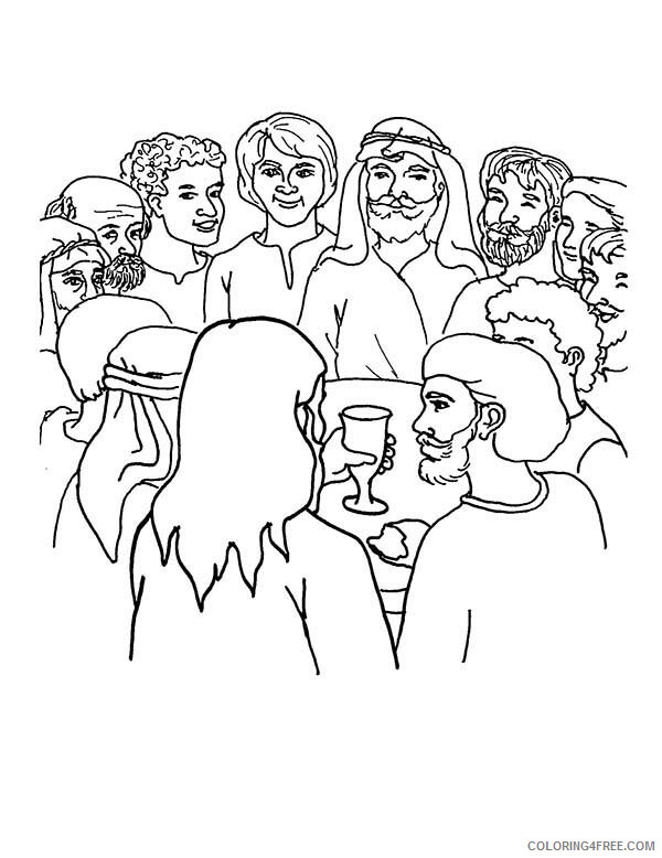 Jesus Coloring Pages Jesus Drink with His Disciples Printable 2021 3583 Coloring4free