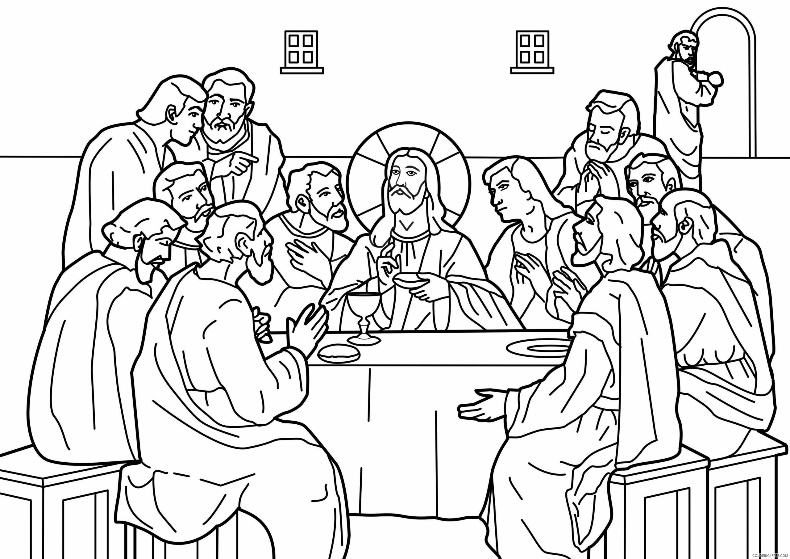 Jesus Coloring Pages Jesus Last Supper Printable 2021 3587 Coloring4free