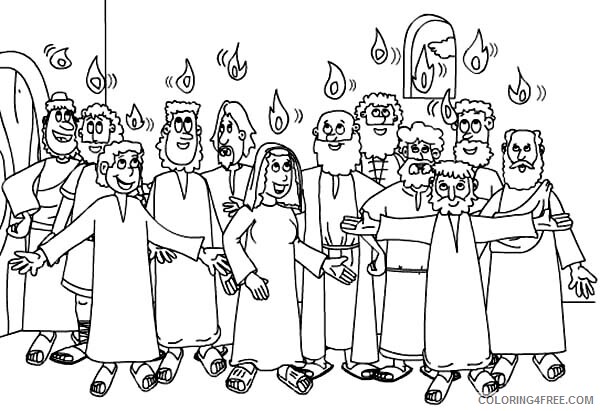 Jesus Coloring Pages Jesus and Disciples in Pentecostes Printable 2021 3579 Coloring4free