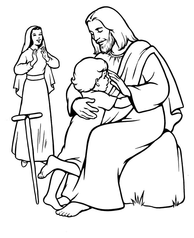 Jesus Coloring Pages Jesus and The Children Printable 2021 3573 Coloring4free