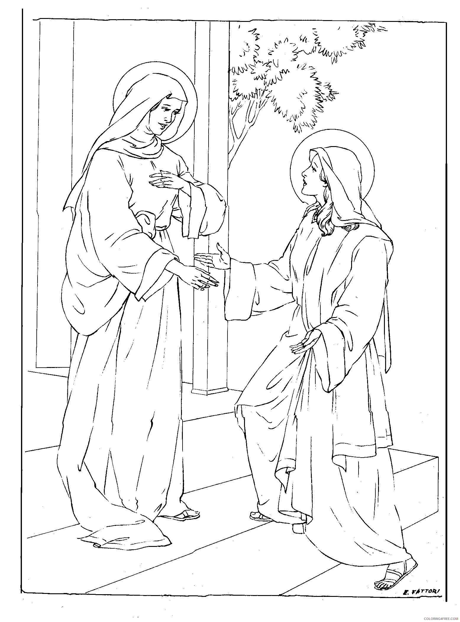 Jesus Coloring Pages Mary Mother of Jesus Printable 2021 3596 Coloring4free