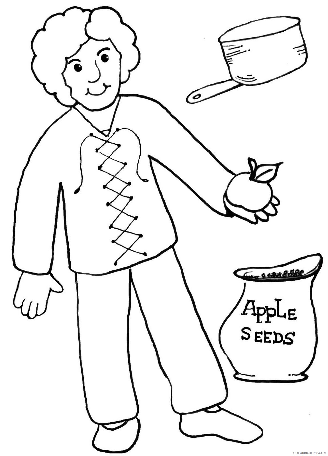 Johnny Appleseed Coloring Pages Free Johnny Appleseed Printable 2021 3608 Coloring4free