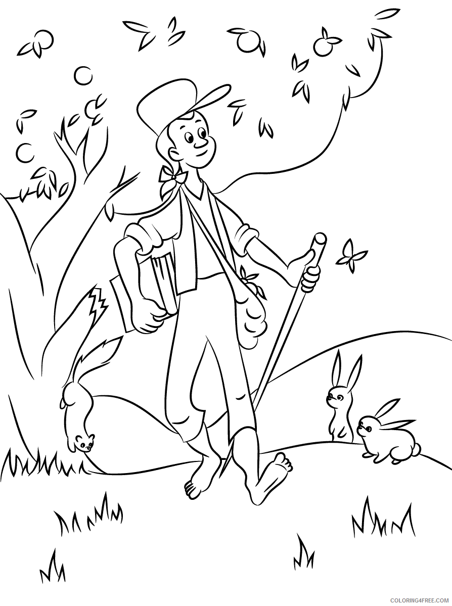 Johnny Appleseed Coloring Pages Johnny Appleseed Printable 2021 3614 Coloring4free