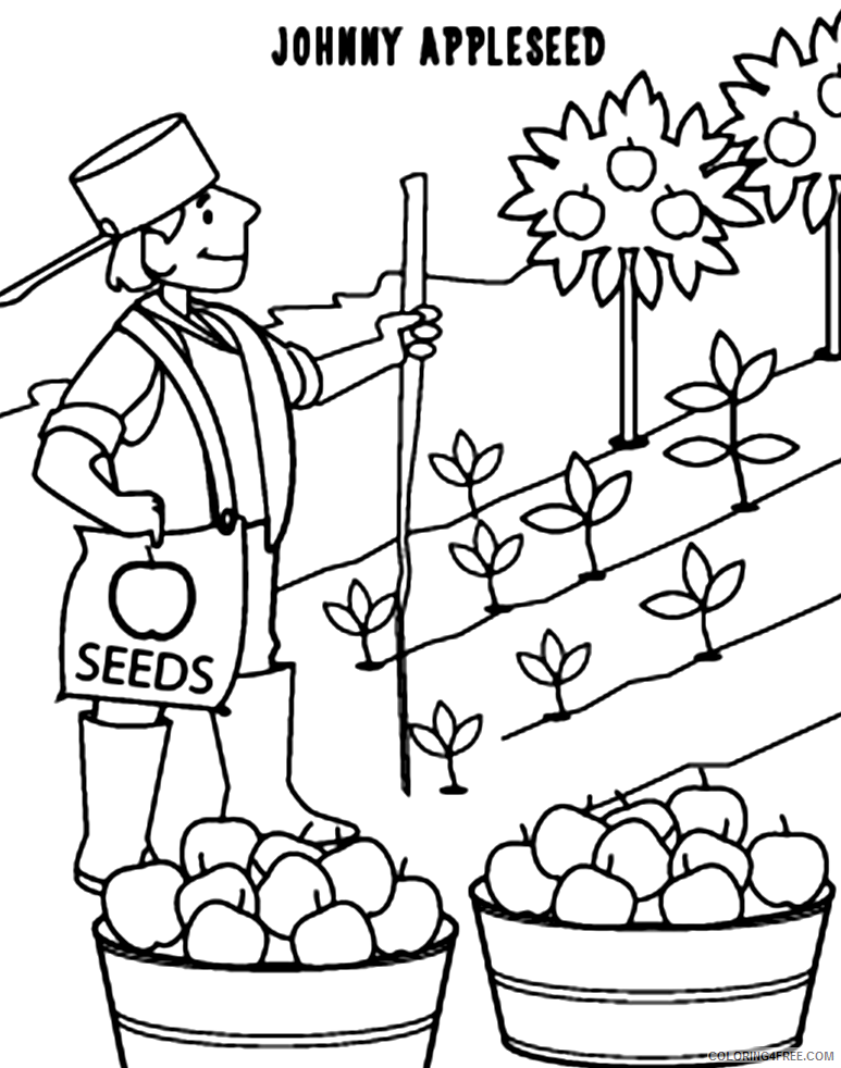 Johnny Appleseed Coloring Pages Johnny Appleseed Printable 2021 3615 Coloring4free