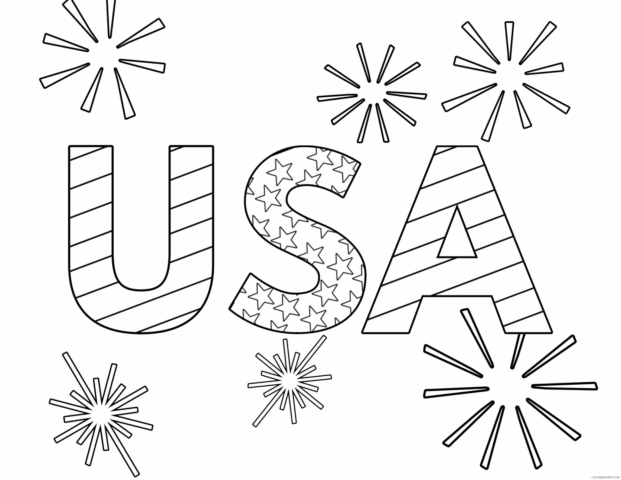 July Coloring Pages USA in July Printable 2021 3620 Coloring4free