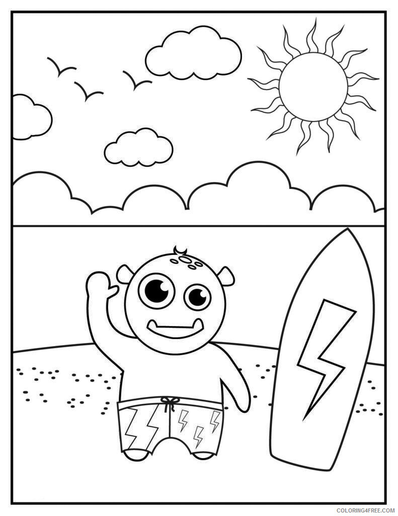 June Coloring Pages Surfing in June Printable 2021 3626 Coloring4free