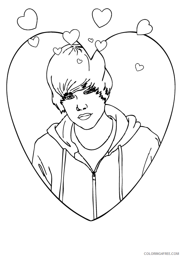 Justin Bieber Coloring Pages shining design justin bieber to print Printable 2021 Coloring4free