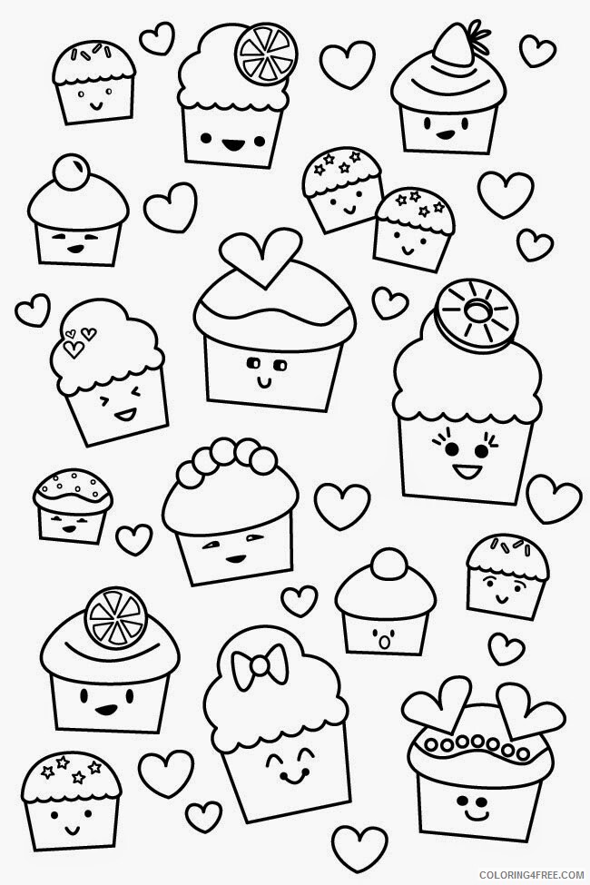 Kawaii Coloring Pages Kawaii Cupcake Coloirng Printable 2021 3684 Coloring4free