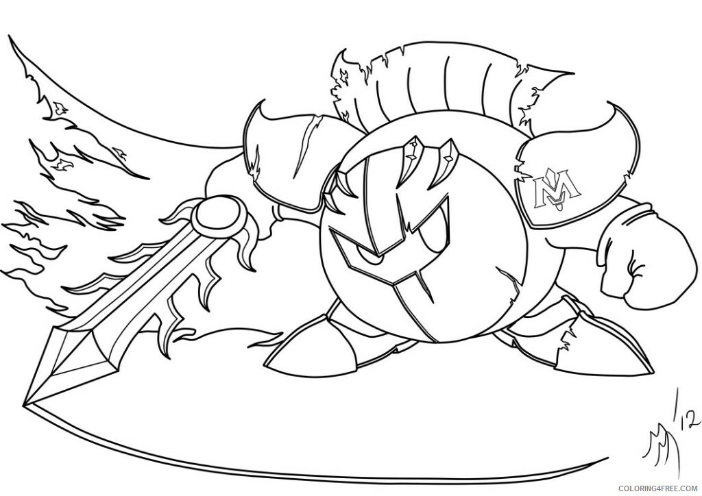 Kirby Coloring Pages Meta Knight Kirby Printable 2021 3732 Coloring4free