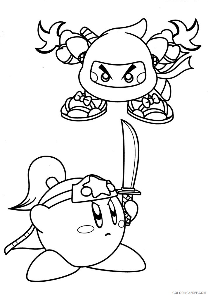 Kirby Coloring Pages Ninja Kirby Printable 2021 3733 Coloring4free