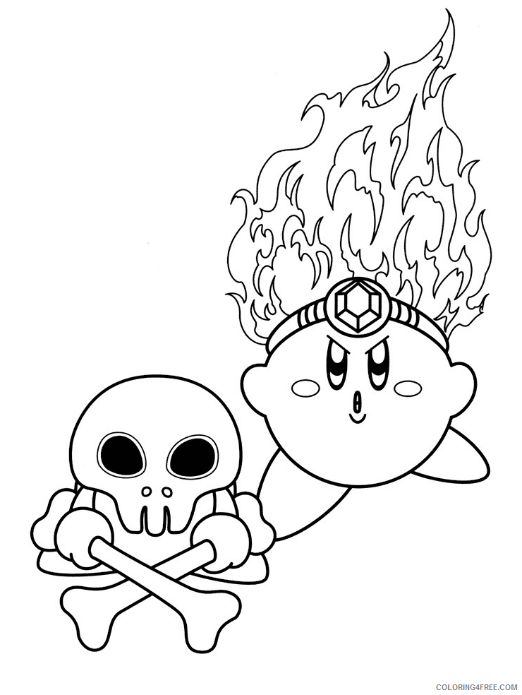 Kirby Coloring Pages fire kirby Printable 2021 3706 Coloring4free
