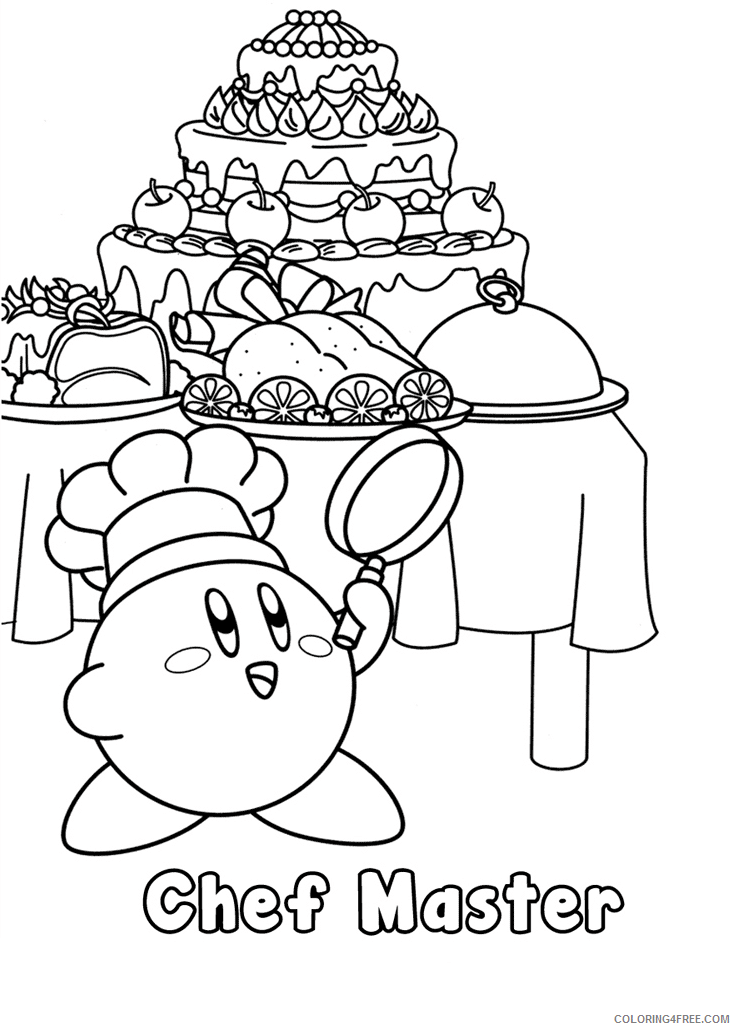Kirby Coloring Pages kirby chef master Printable 2021 3713 Coloring4free