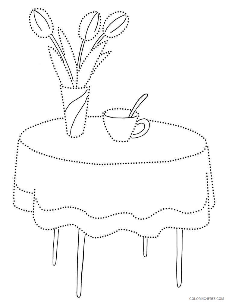 Kitchen Table Coloring Pages Kitchen Table 4 Printable 2021 3737 Coloring4free