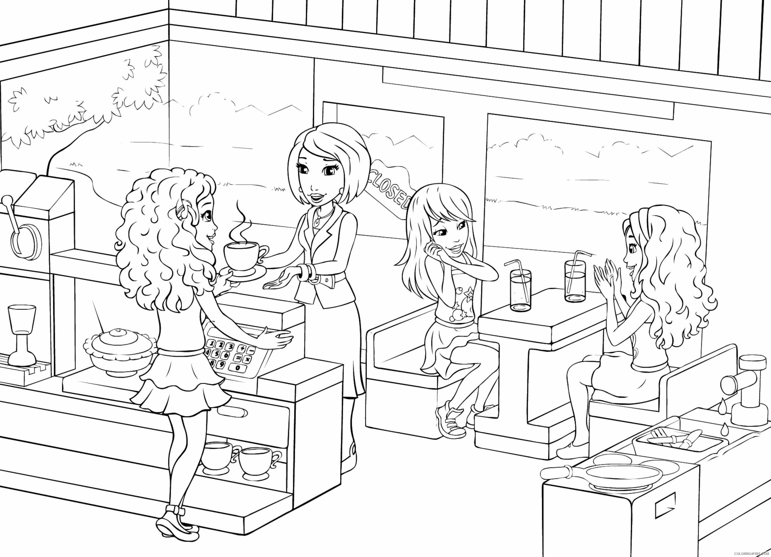 LEGO Friends Coloring Pages Lego Friends Restaurant scaled Printable 2021 3804 Coloring4free