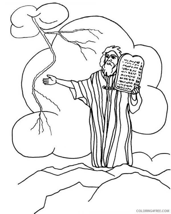 Lightning Coloring Pages Thunder when Moses Receiving Ten Commandments 2021 Coloring4free