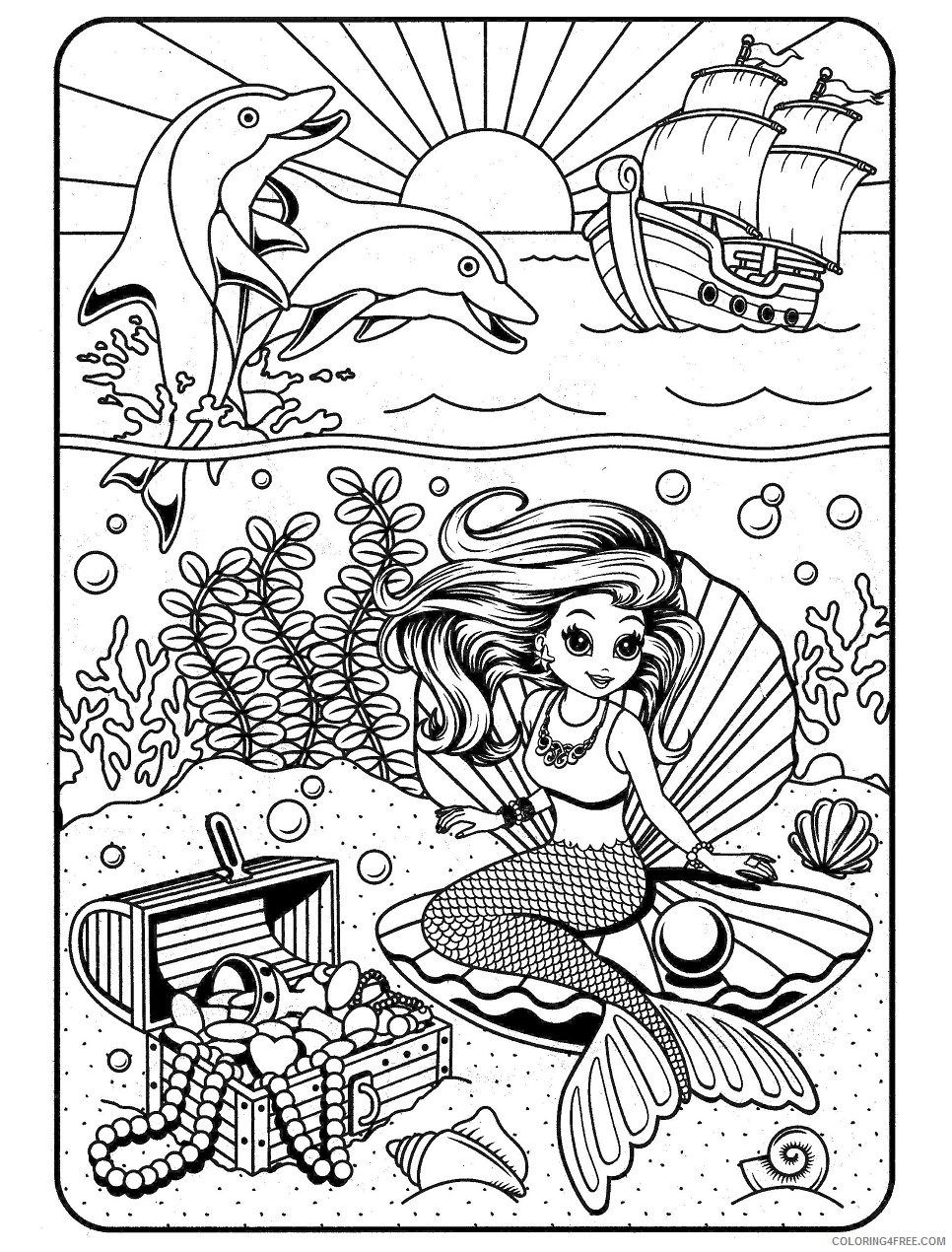 Lisa Frank Coloring Pages mermaid_lisa_frank Printable 2021 3882 Coloring4free