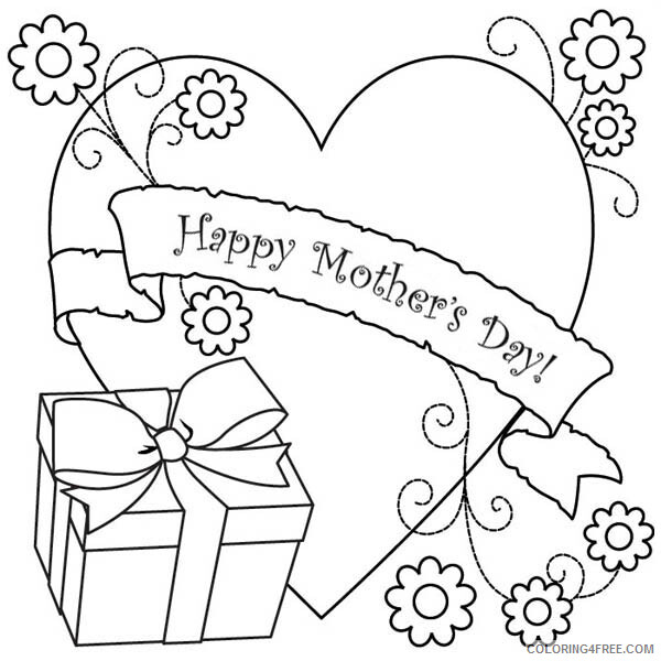 Love Coloring Pages A Present and Big Love for Mother on Mothers Day Print 2021 Coloring4free