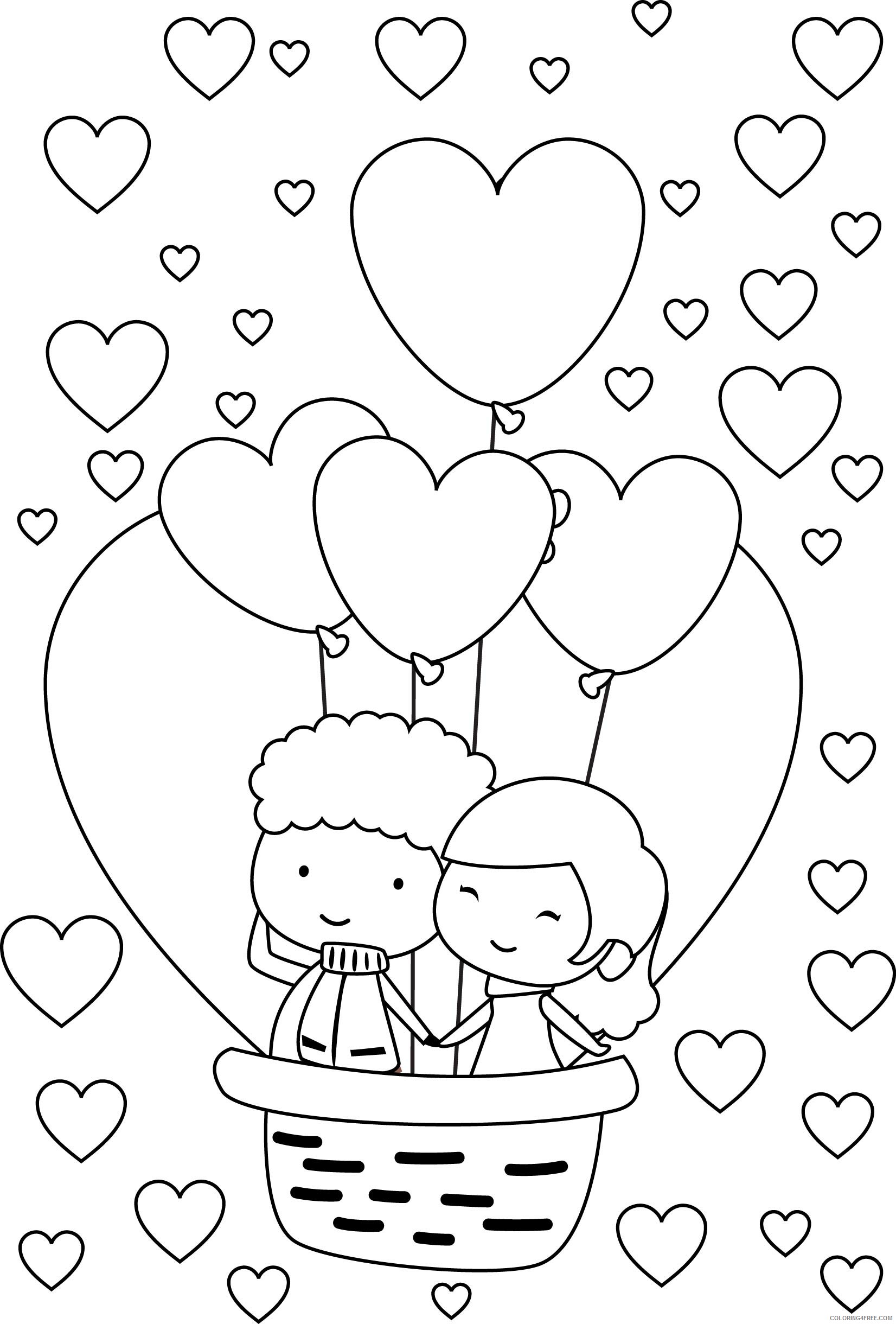 Love Coloring Pages Balloon Love Printable 2021 3896 Coloring4free