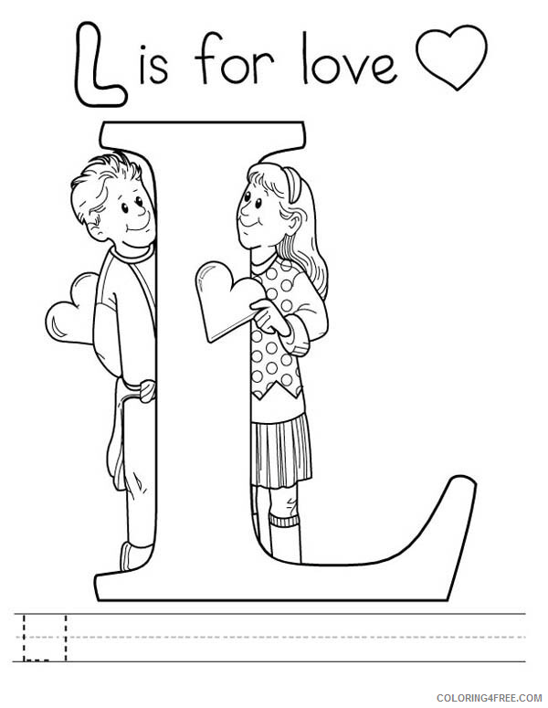 Love Coloring Pages Letter L is for Love Printable 2021 3915 Coloring4free