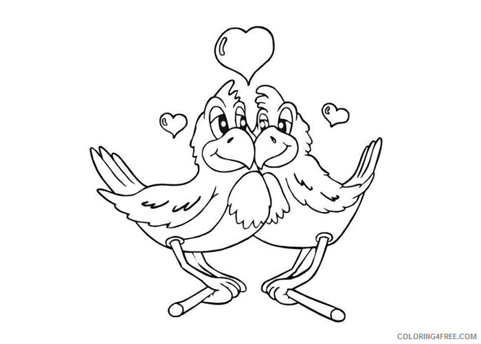 Love Coloring Pages Love birds Printable 2021 3918 Coloring4free