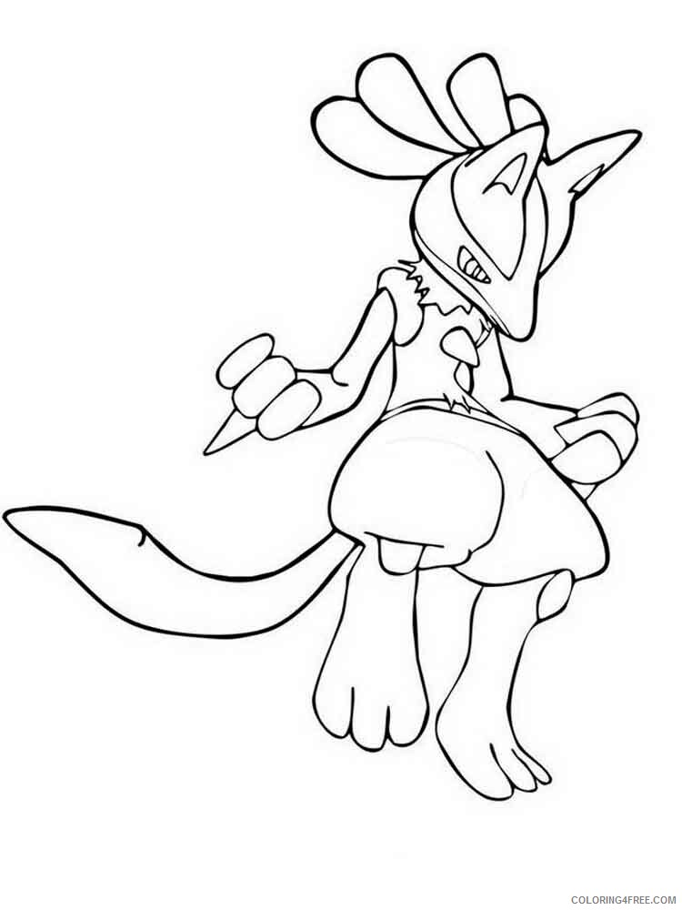 Lucario Coloring Pages lucario 6 Printable 2021 3955 Coloring4free