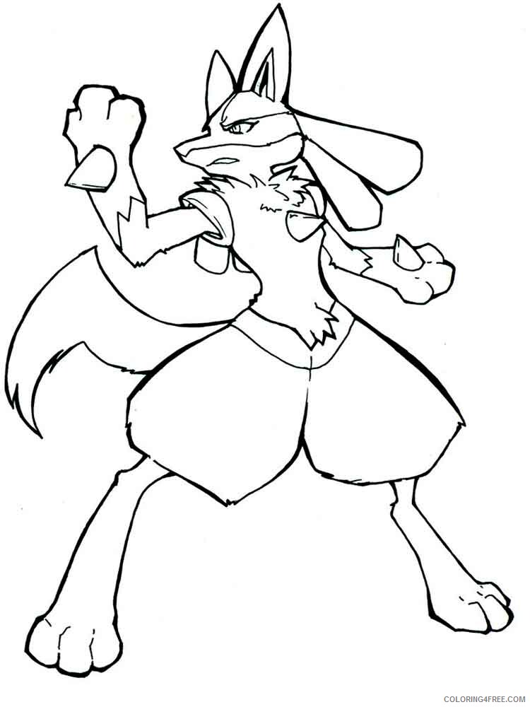 Lucario Coloring Pages lucario 7 Printable 2021 3956 Coloring4free