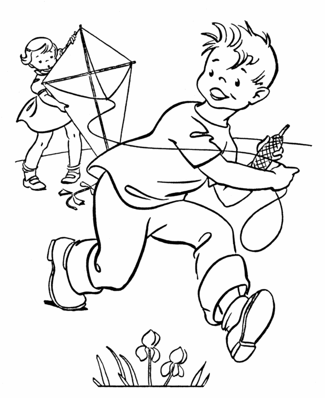 March Coloring Pages Kite March Printable 2021 3962 Coloring4free