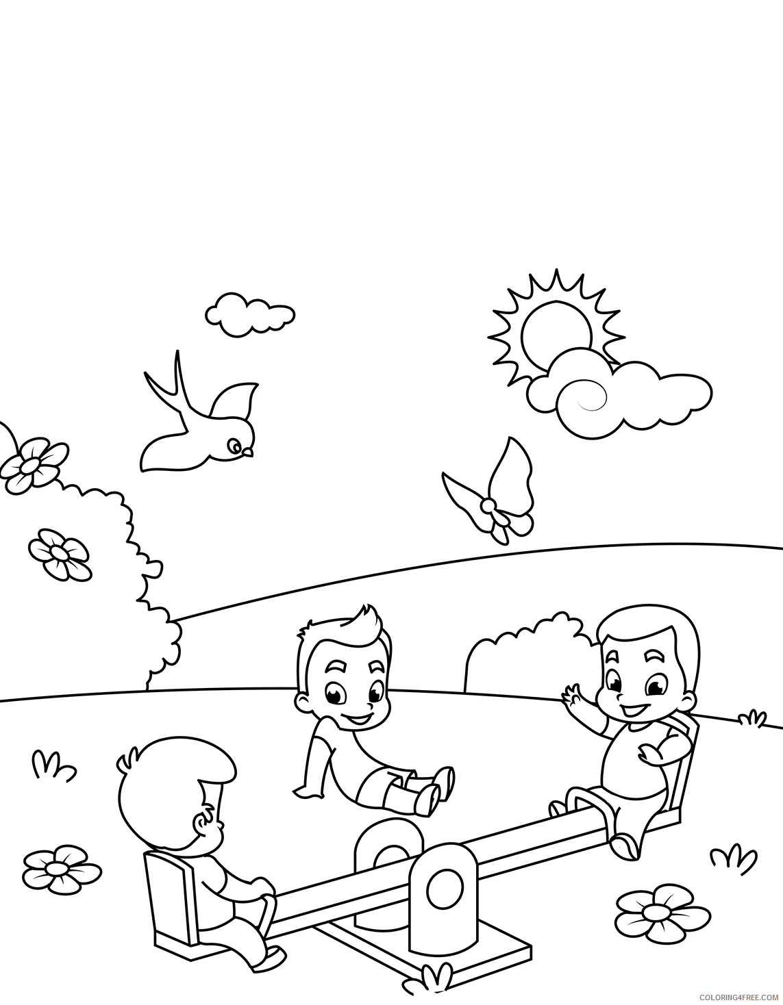 March Coloring Pages Playground in March Printable 2021 3970 Coloring4free