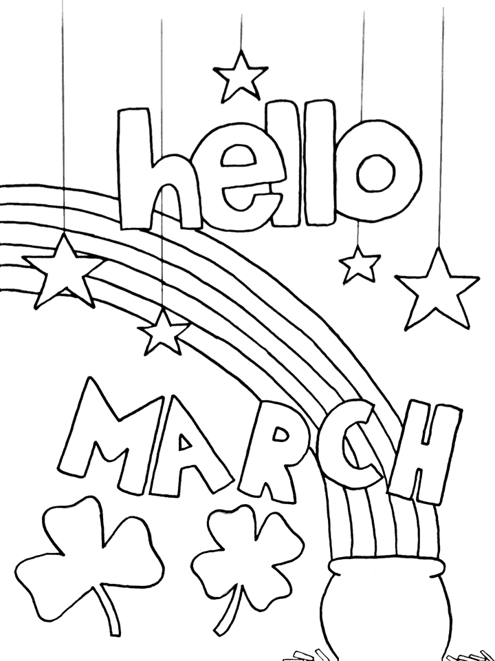March Coloring Pages - March Doodled Calendar Coloring Page Etsy : We