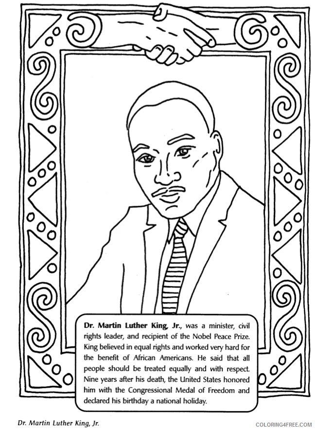 Martin Luther King Coloring Pages Black History Month Dr Jr 2021 Coloring4free