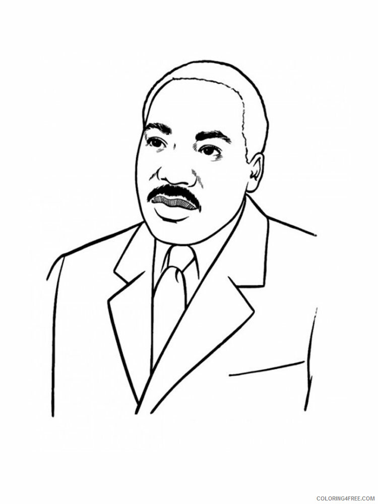 Martin Luther King Coloring Pages Martin Luther King 4 Printable 2021 3987 Coloring4free