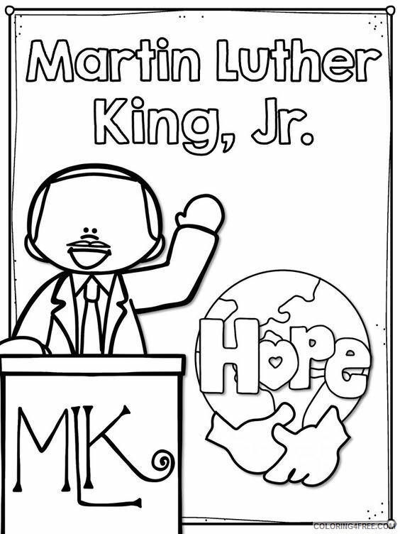 Martin Luther King Coloring Pages Martin Luther King Sheet Printable 2021 3990 Coloring4free