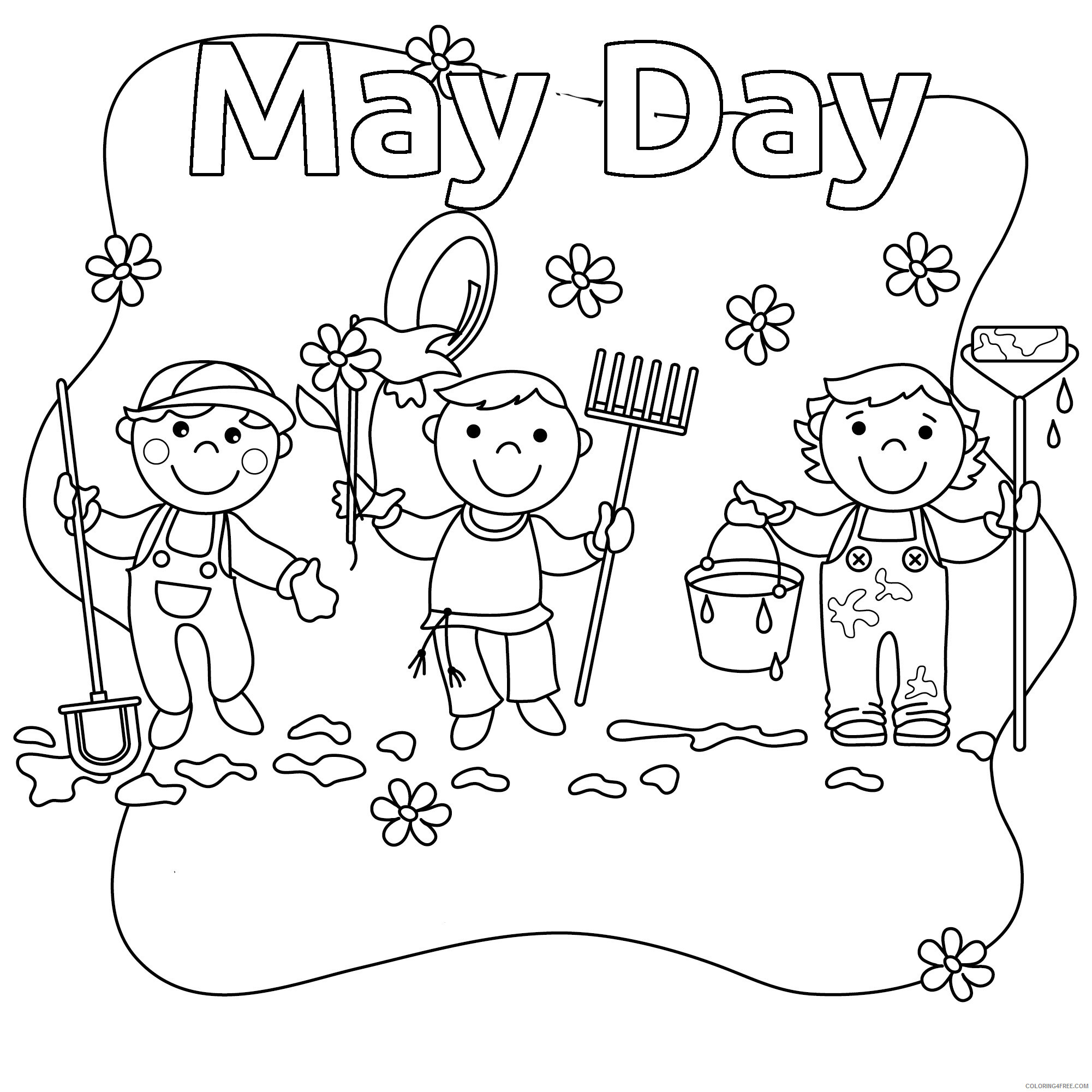 May Coloring Pages May Day Printable 2021 4010 Coloring4free