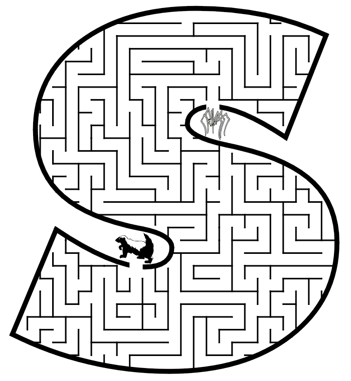 Maze Coloring Pages Easy Maze the Letter S Printable 2021 4020 Coloring4free