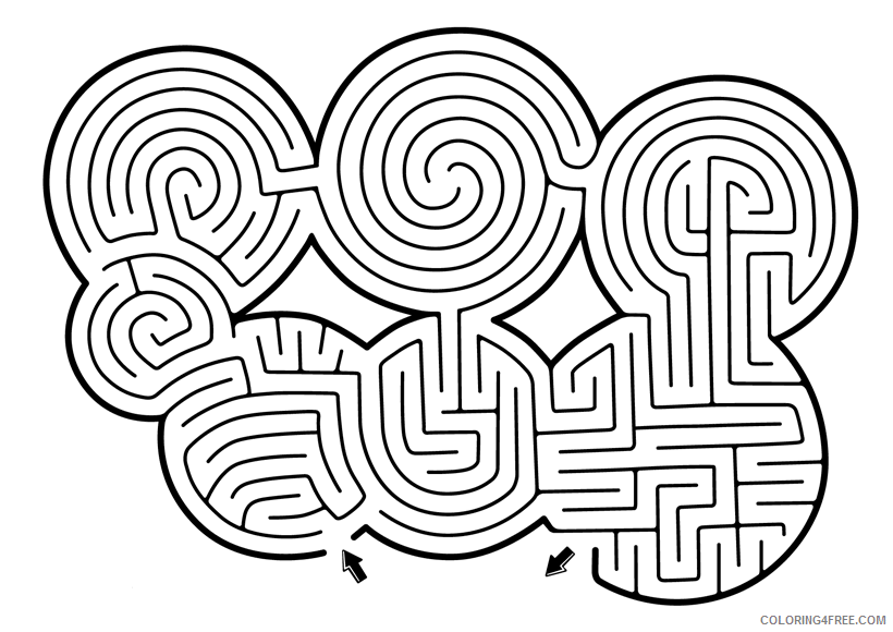 Maze Coloring Pages Medium Mazes Printable 2021 4026 Coloring4free