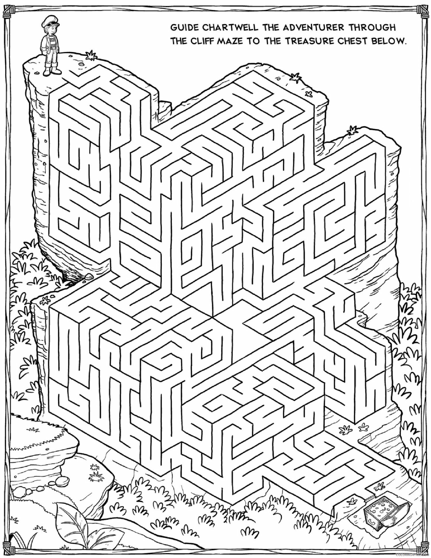 Maze Coloring Pages Printable Mazes 3D Printable 2021 4033 Coloring4free