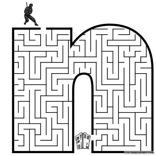 Maze Coloring Pages Small Letter N Maze Printable 2021 4036 Coloring4free