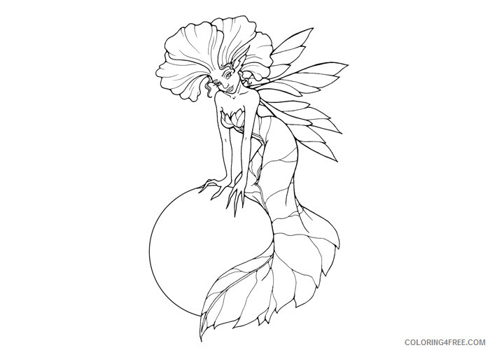 Mermaid Coloring Pages Fairy mermaid Printable 2021 4061 Coloring4free