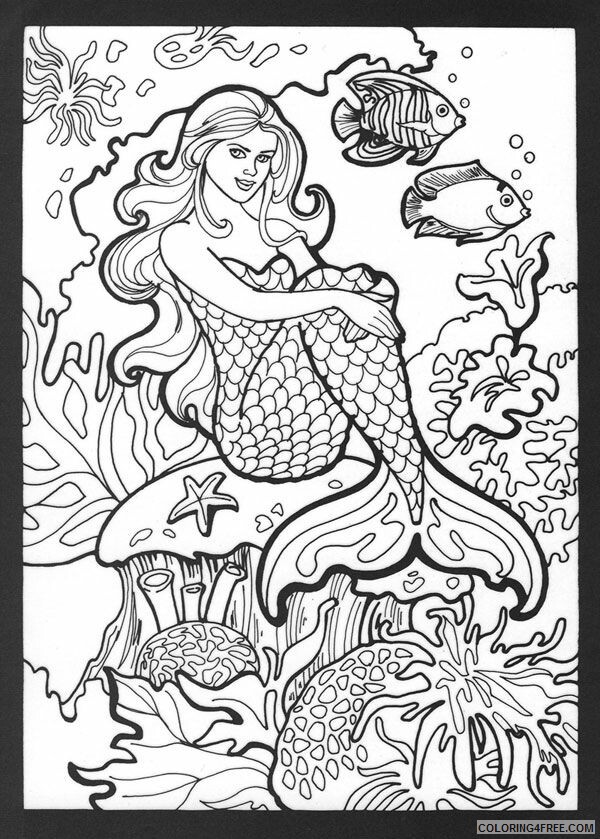 Mermaid Coloring Pages Mermaid Adult Printable 2021 4062 Coloring4free