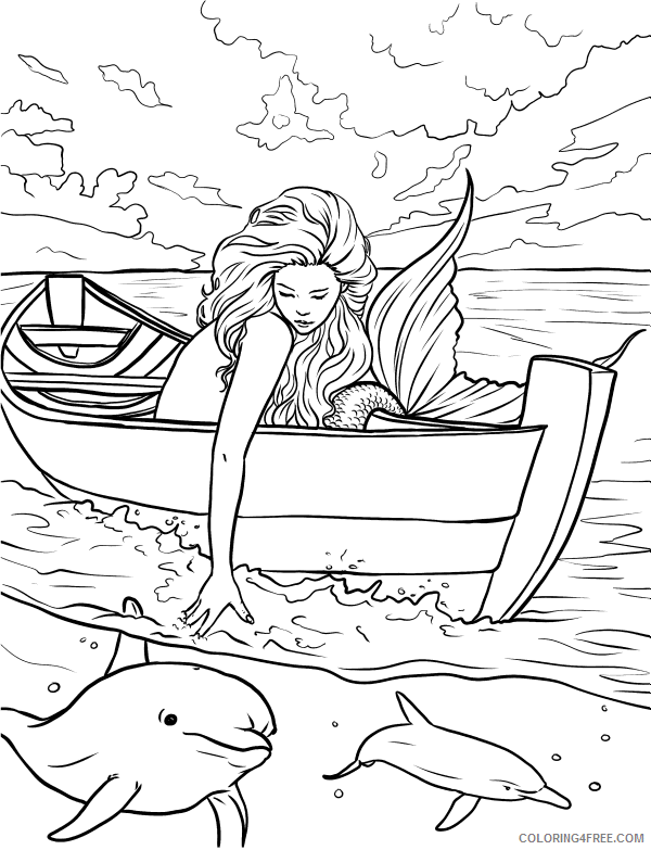 Mermaid Coloring Pages Mermaid for Adults Printable 2021 4100 Coloring4free