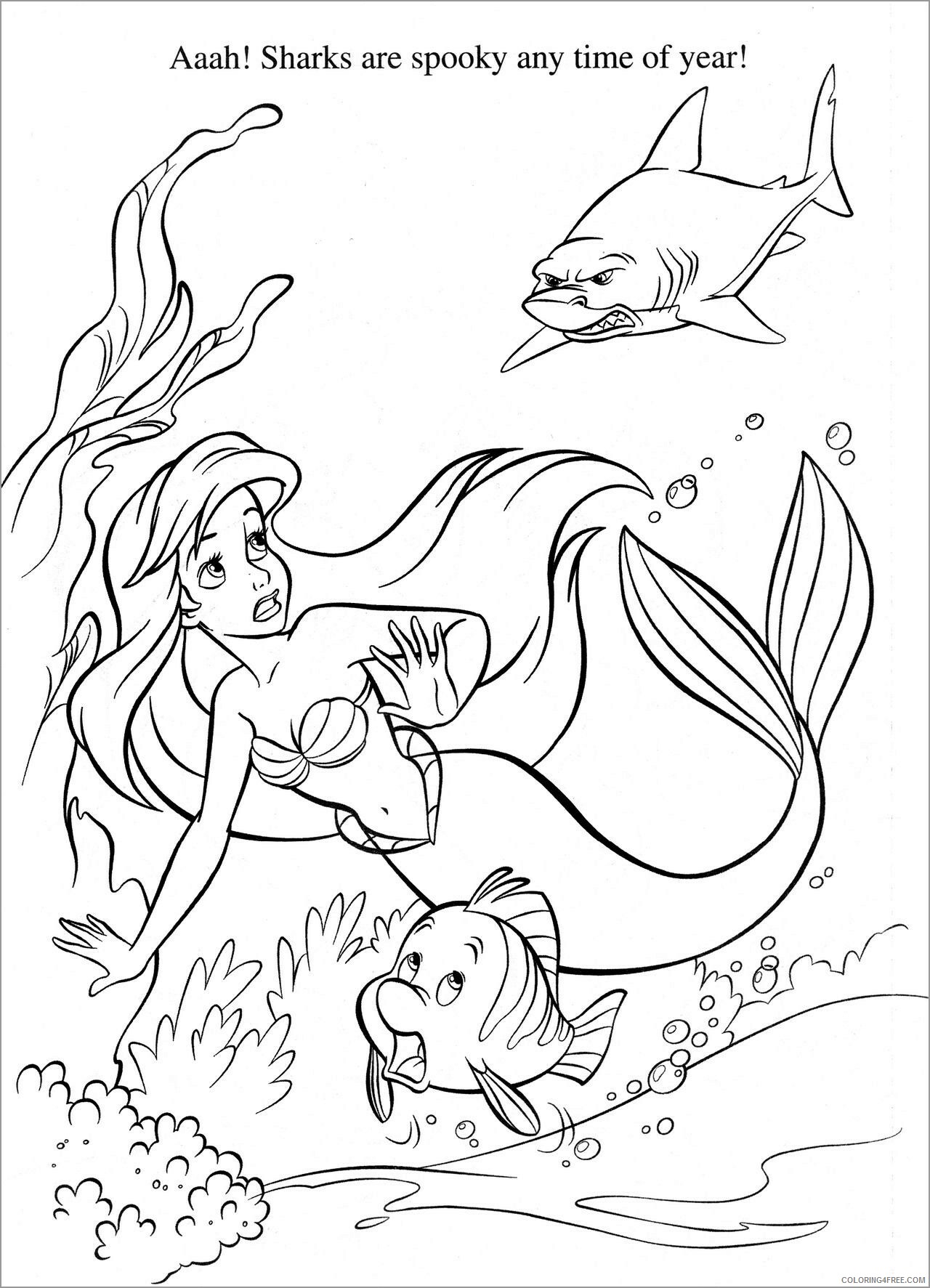 Mermaid Coloring Pages mermaid and shark Printable 2021 4067 Coloring4free