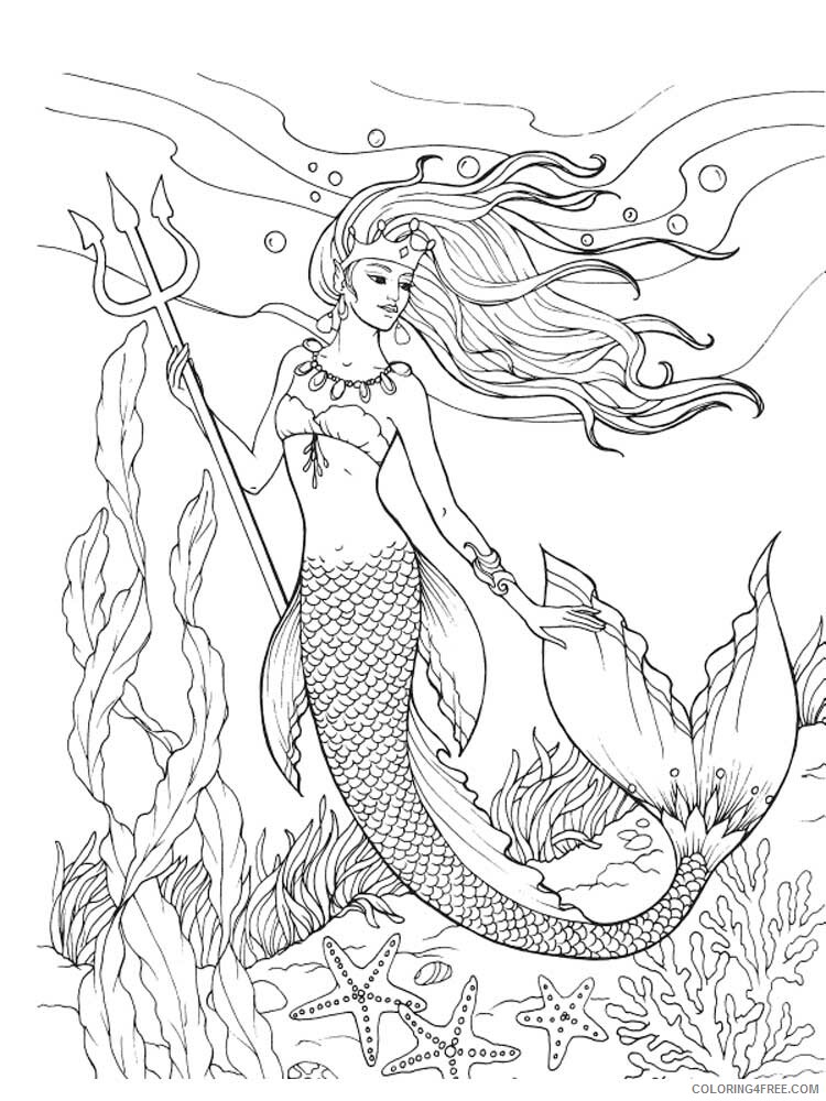 Mermaid Coloring Pages mermaid for adults 16 Printable 2021 4105 Coloring4free