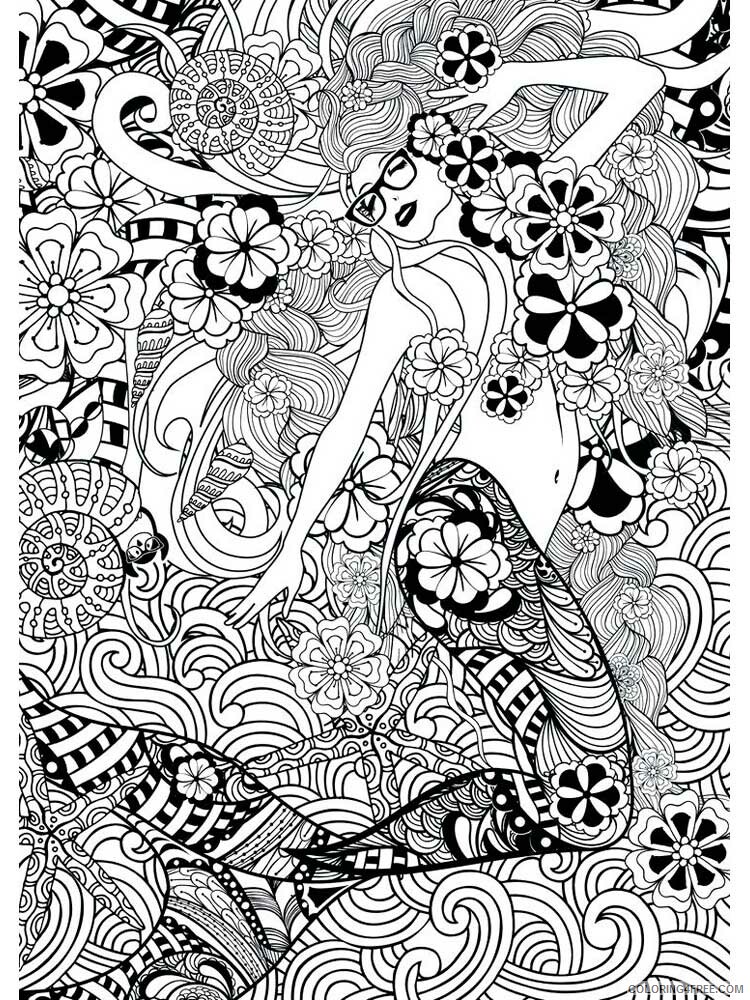 Mermaid Coloring Pages mermaid for adults 5 Printable 2021 4109 Coloring4free